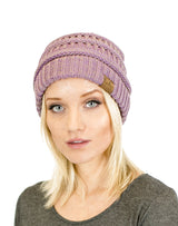 Two-Toned Unisex Soft Stretch Knit Slouchy Skull Beanie Hats- Niobe Clothing