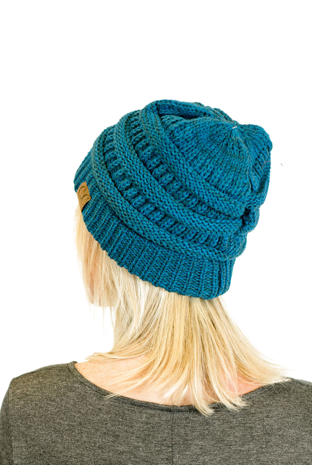 C.C. Two-Toned Unisex Soft Stretch Knit Slouchy Skull Beanie - Beanies Hats