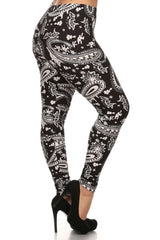 Niobe Clothing Damask Design Plus Size Leggings - leggings