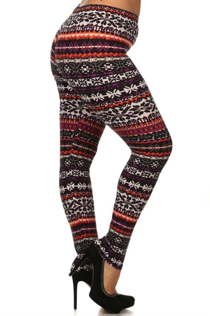Niobe Clothing Sunrise Multi Design Plus Size Leggings - ps_printleggings