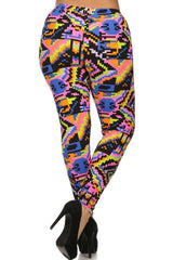 Electric Splash Design Plus Size Leggings leggings- Niobe Clothing