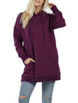 Zenana Loose Fit Pullover Long Hoodie Oversized Sweatshirt Sweater - sweatshirt