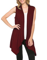 Sleeveless Asymmetric Hem Cardigan