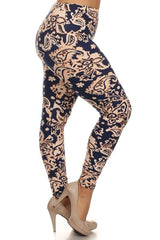 Niobe Clothing Luxurious Paisley Design Plus Size Leggings - leggings