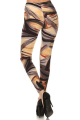 Niobe Clothing Brushstrokes Graphic Print Lined Leggings - leggings