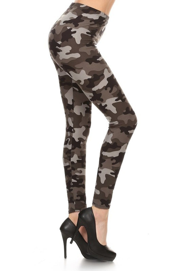 Niobe Clothing Grey Camo Leggings - Leggings leggings