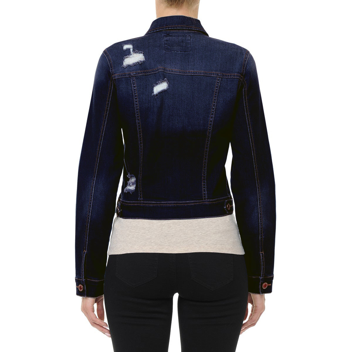 Wax Classic Crop Vintage Distressed Denim Jacket - Sport Jackets f_outerwear