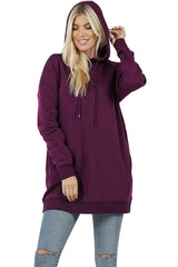Zenana Loose Fit Pullover Long Hoodie Oversized Sweatshirt Sweater - sweatshirt