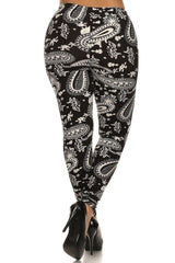 Niobe Clothing Damask Design Plus Size Leggings - leggings
