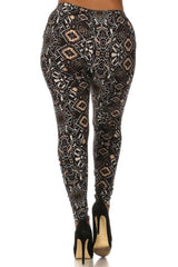 Niobe Clothing Black Symmetry Design Plus Size Leggings - leggings
