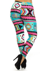 Niobe Clothing Retro Design Plus Size Leggings - leggings