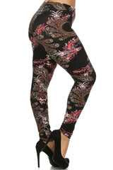 Niobe Clothing Paisley Design Plus Size Leggings - leggings