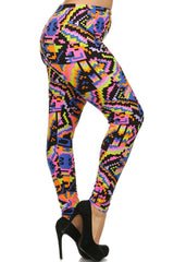 Electric Splash Design Plus Size Leggings leggings- Niobe Clothing