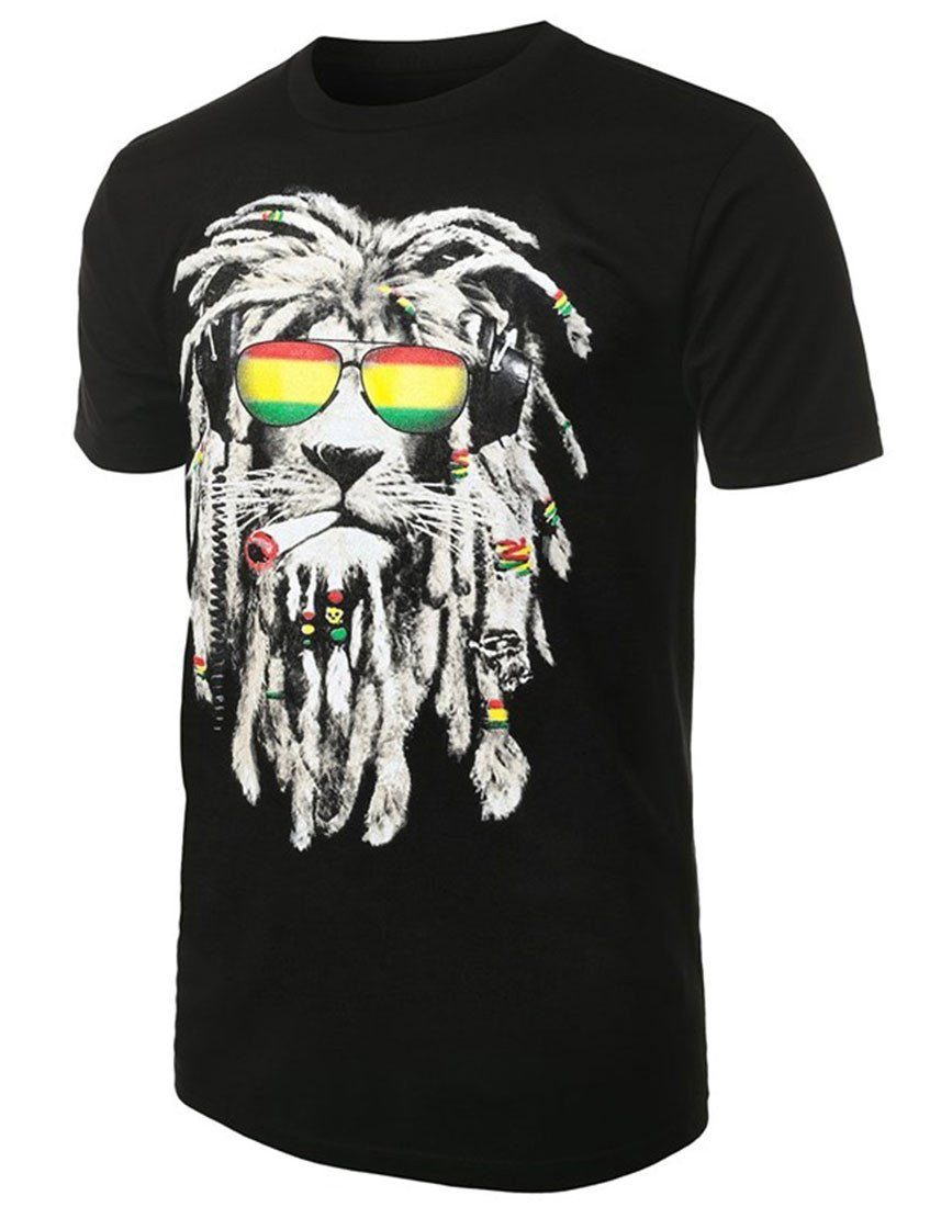Niobe Clothing Rastafarian Smoking Lion Shirt - Shirts