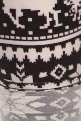 Niobe Clothing Black White Reindeer Design Plus Size Leggings - leggings