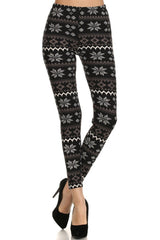 Niobe Clothing Grey Snowflakes Design Leggings - leggings