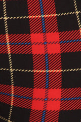 Red Plaid Design Leggings (Plus Size) leggings- Niobe Clothing
