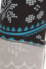 Niobe Clothing Teal Pixel Snowflakes Design Plus Size Leggings - leggings