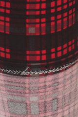 Black Red Multi Plaid Design Leggings leggings- Niobe Clothing