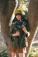 Niobe Clothing Black and Blue Flannel Design Infinity Loop Scarf - Scarves
