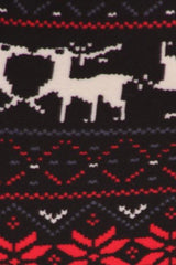 Niobe Clothing Black Red Reindeers Graphic Print Lined Leggings - leggings
