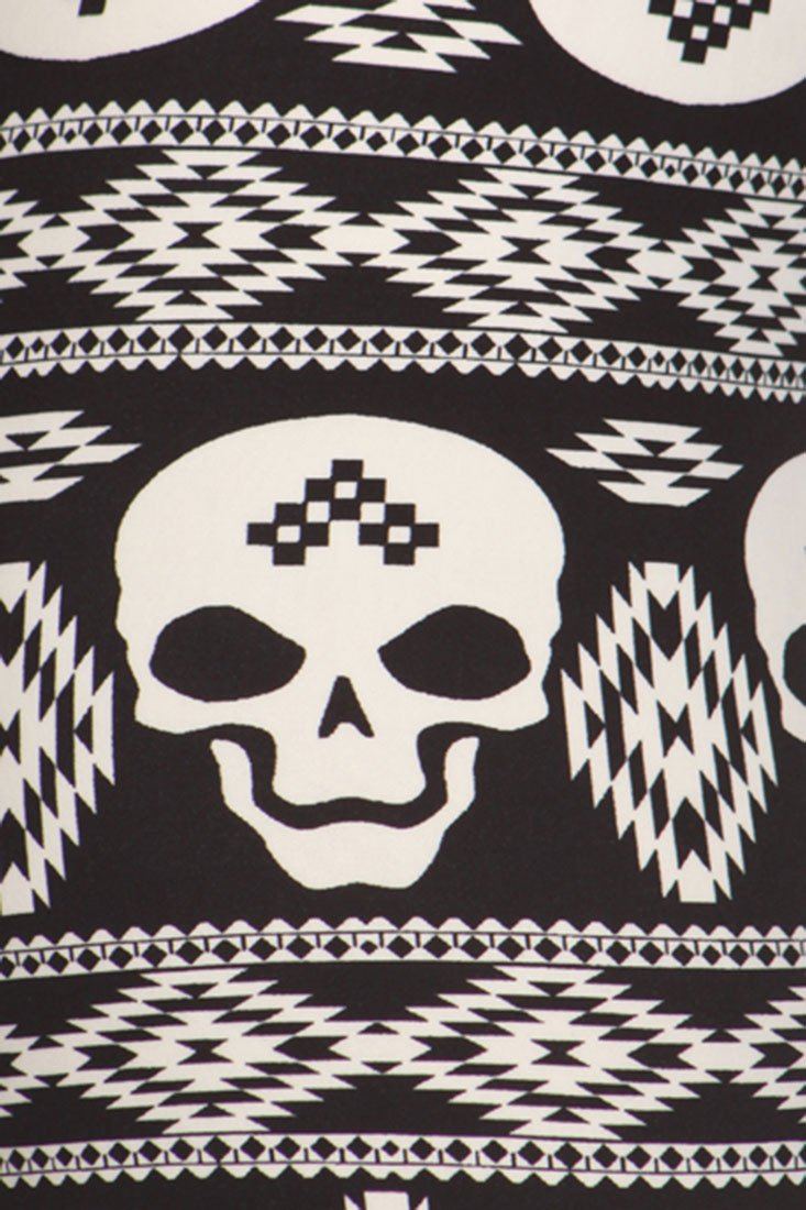 Niobe Clothing Black White Skull Design Plus Size Leggings - ps_printleggings