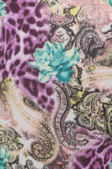 Niobe Clothing Purple Leopard Floral Design Plus Size Leggings - leggings