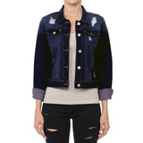 Classic Crop Vintage Distressed Denim Jacket Jackets- Niobe Clothing