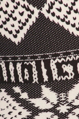 Black White Mistletoe Design Plus Size Leggings leggings- Niobe Clothing