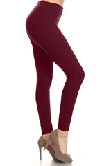 Solid High Waist Soft Lined Leggings leggings- Niobe Clothing