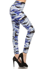 Niobe Clothing Blue Camo Design Leggings - leggings