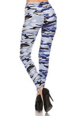 Niobe Clothing Blue Camo Design Leggings - leggings