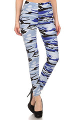 Niobe Clothing Blue Camo Design Leggings - leggings