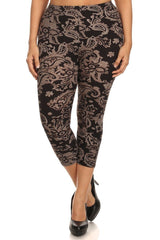 Niobe Clothing Baroque Me Design Plus Size Capri Leggings - leggings