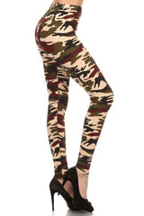 Niobe Clothing Dark Army Camo Design Leggings - leggings