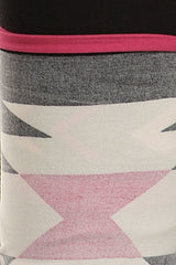 Niobe Clothing Pink Aztec Design Plus Size Leggings - leggings