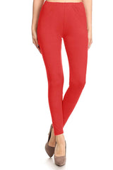 Solid High Waist Soft Lined Leggings leggings- Niobe Clothing