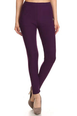 Solid High Waist Soft Lined Leggings leggings- Niobe Clothing