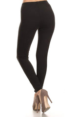 Solid High Waist Soft Lined Leggings leggings- Niobe Clothing