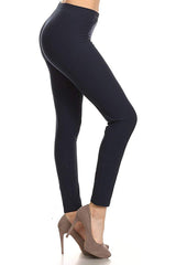 Solid High Waist Soft Lined Leggings leggings- Niobe Clothing