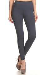 Solid High Waist Soft Lined Leggings leggings- Niobe Clothing