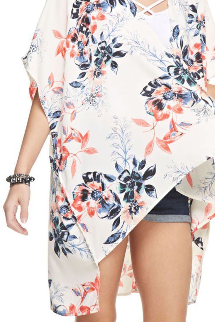 Niobe Clothing Botanical Patterned Kimono Cardigan Cover Up - f_outerwear