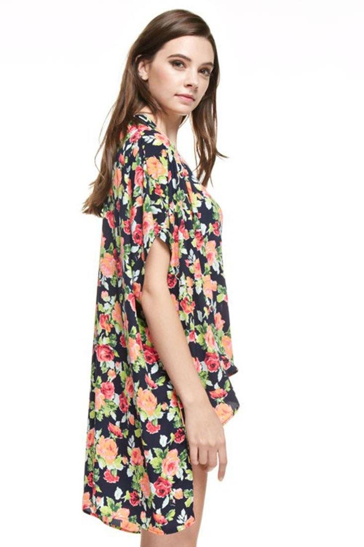 Niobe Clothing Wild Rose Kimono Cardigan Cover Up - f_outerwear