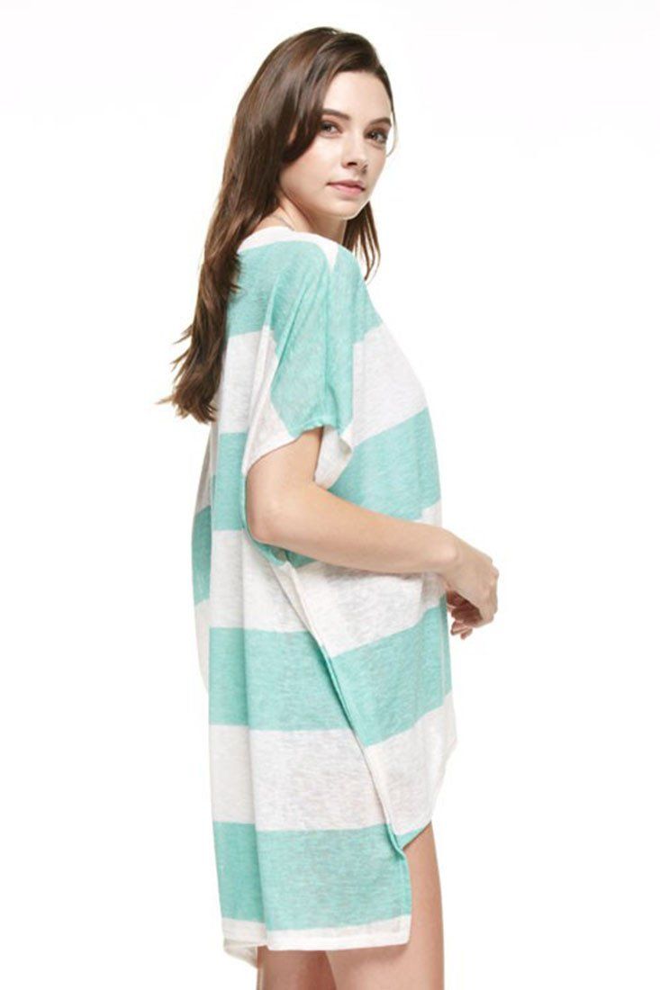 Niobe Clothing Striped Kimono Cardigan Cover Up - Cardigans f_outerwear