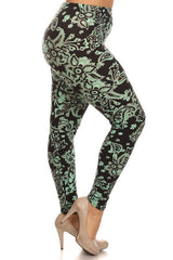 Niobe Clothing Mint Baroque Me Design Plus Size Leggings - leggings