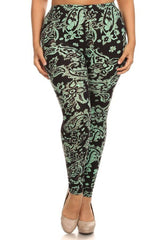 Niobe Clothing Mint Baroque Me Design Plus Size Leggings - leggings