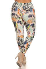 Niobe Clothing Watercolor Strokes Design Plus Size Leggings - leggings