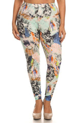 Niobe Clothing Watercolor Strokes Design Plus Size Leggings - leggings