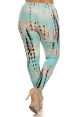 Niobe Clothing Mint Tie Dye Design Plus Size Leggings - leggings