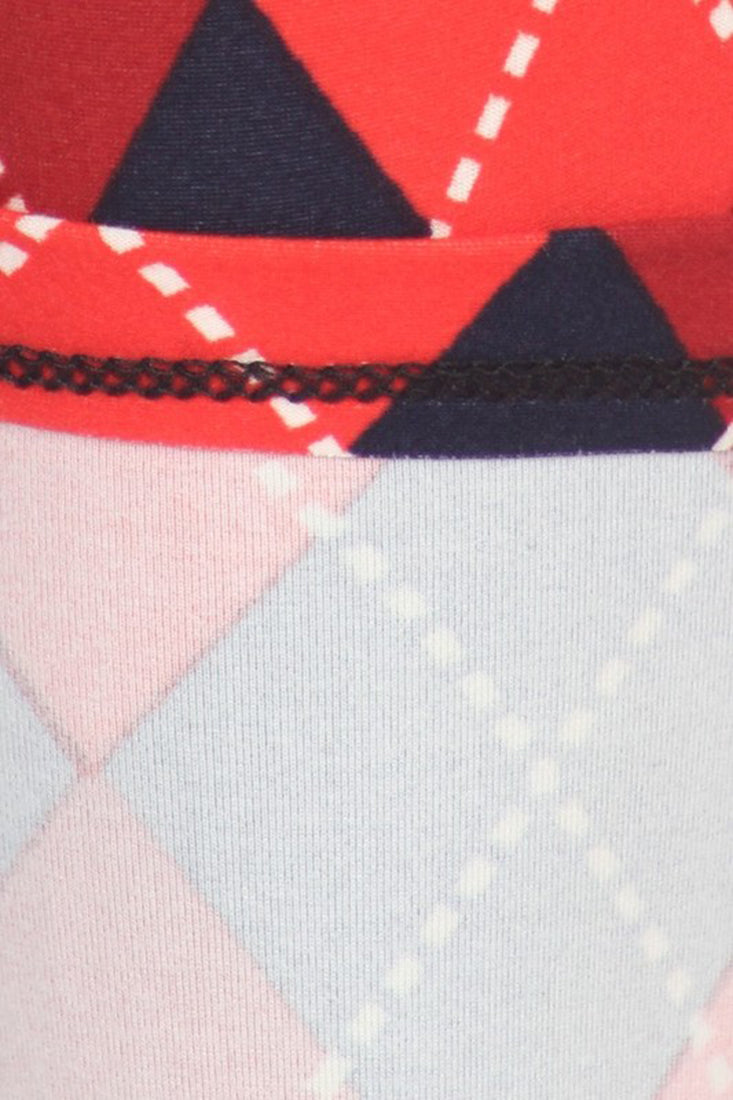 Niobe Clothing Navy Red Argyle Design Leggings - Leggings p_leggings